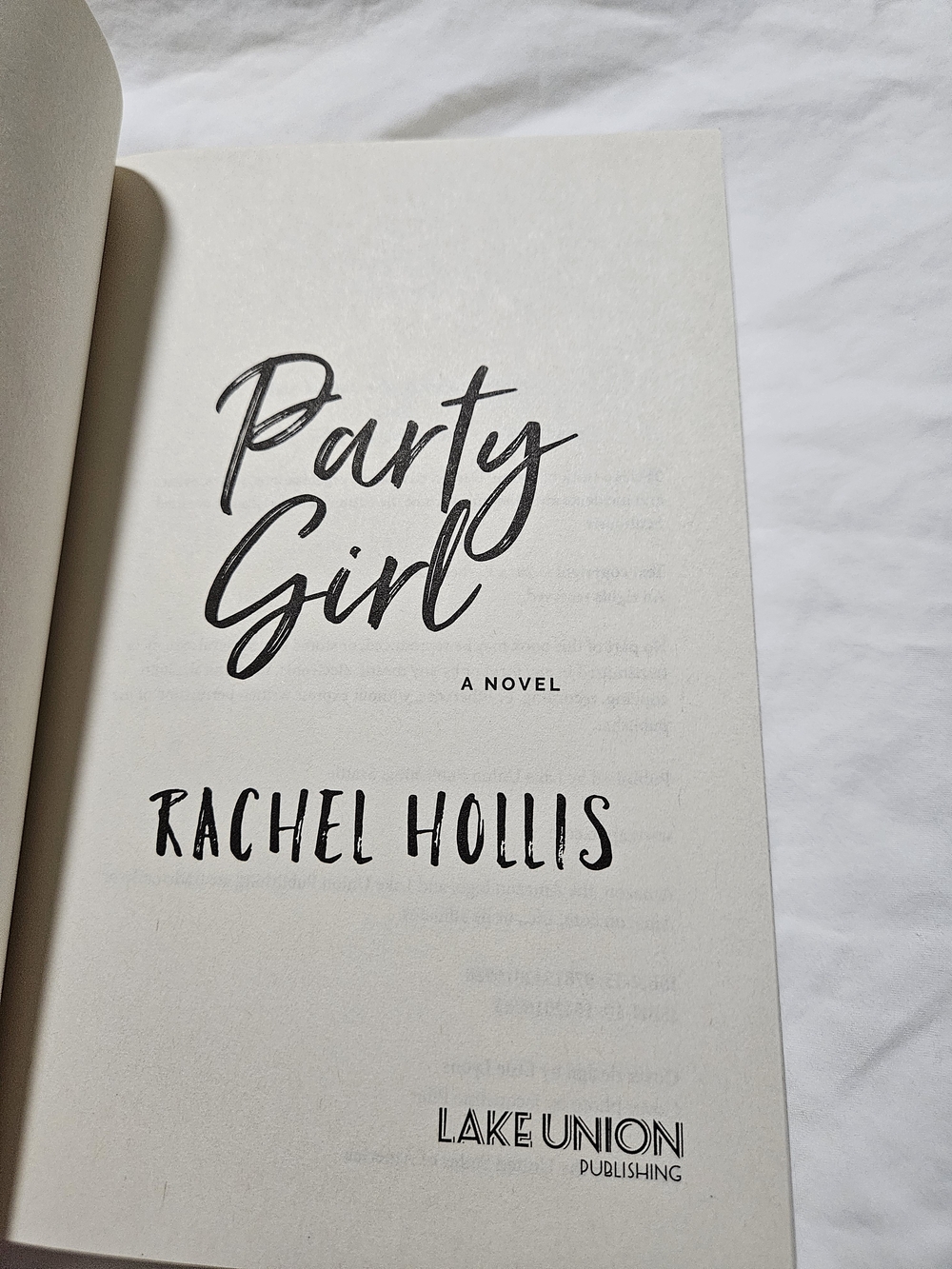Black 'Party Girl' Script Book Cover - Home Party Decor
